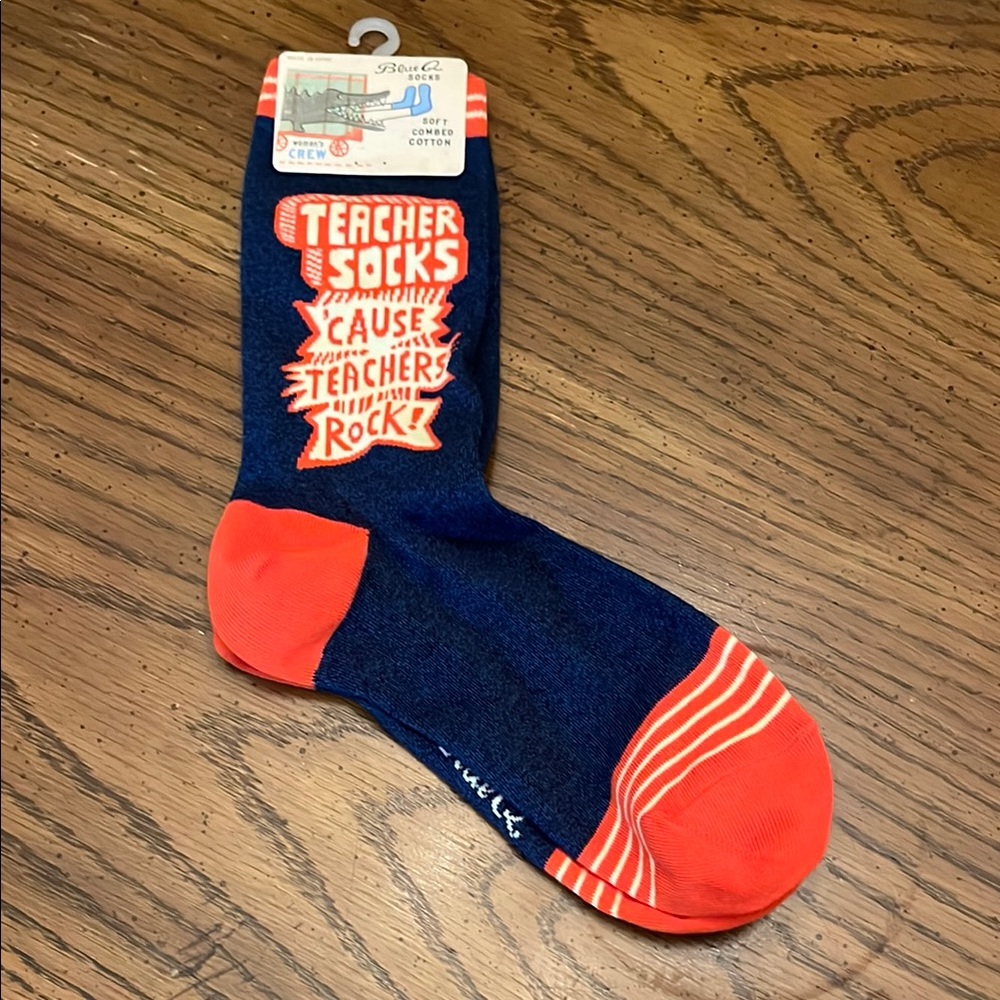 Blue and Orange Teacher Socks